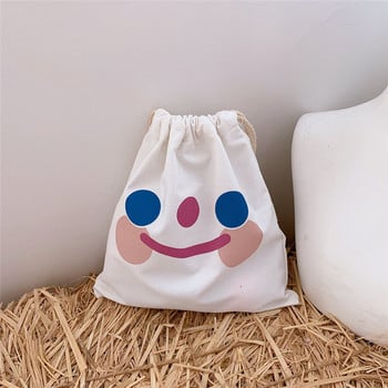 Cute Cartoon Ins Drawstring Bag Cloud Smiling Face Storage Bags Organizer Καλλυντικά Χαρτικά Τσάντες Γυναικείες τσάντες με κορδόνια