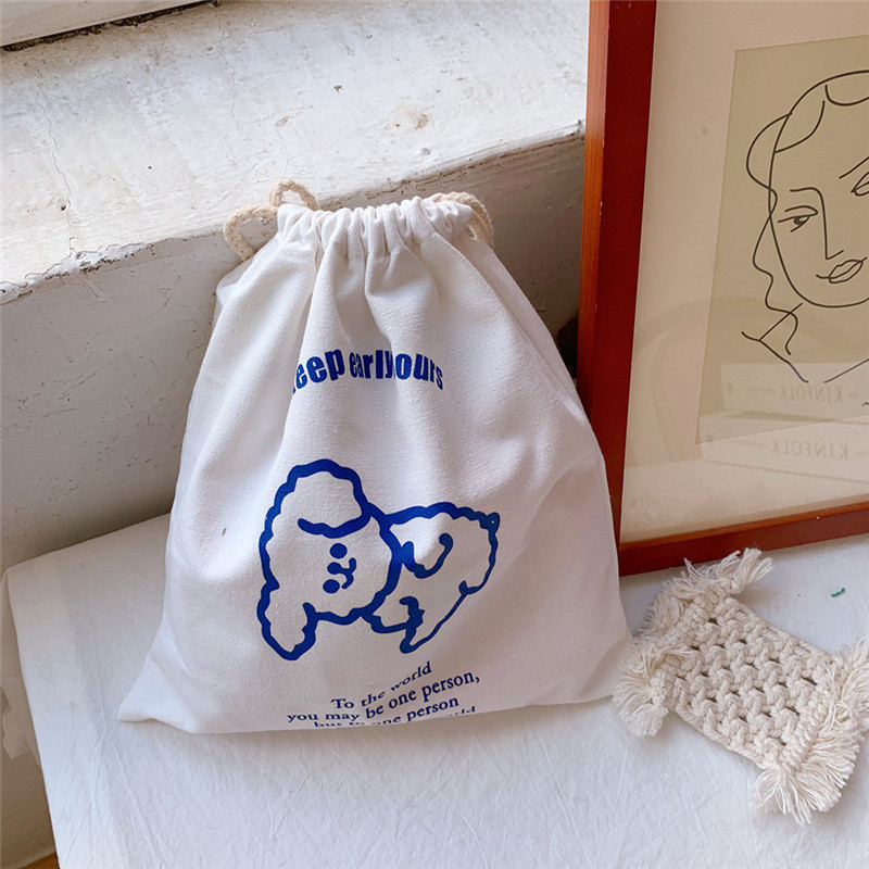 Cute Cartoon Ins Drawstring Bag Cloud Smiling Face Storage Bags Organizator Kozmetika Ručne torbice s konopcima Ženska torbica s konopcima