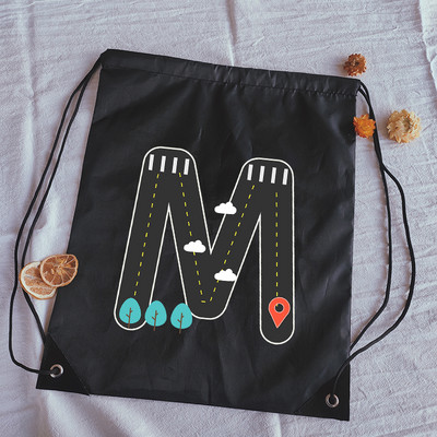 Ceļa zīmju burti Drukāt aukliņu soma āra fitnesa sporta somas komplekts kabatas jogas soma mugursoma grāmatu soma pielāgotas somas