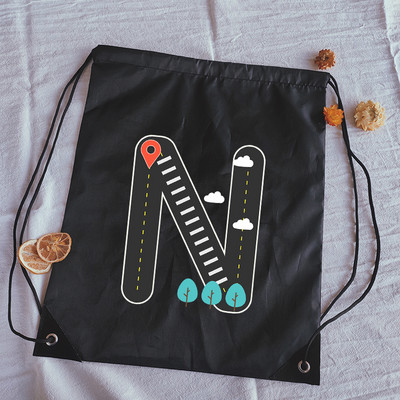 Ceļa zīmju burti Drukāt aukliņu soma āra fitnesa sporta somas komplekts kabatas jogas soma mugursoma grāmatu soma pielāgotas somas