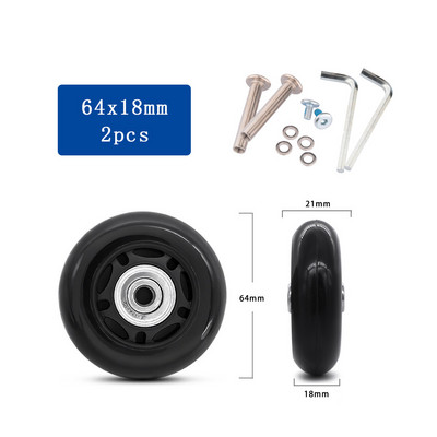 2 buc/set Roți pentru valiză Accesorii pentru bagaje Axe pentru roți de schimb Instrumente de reparație Deluxe Rotile Saci cu accesorii cu șuruburi
