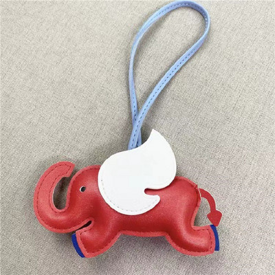 Висококачествен кожен ключодържател Животно Слон Верига за чар Дама Притежател Автомобилни орнаменти Луксозна марка Висулка Аксесоари Пръстен