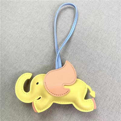 Висококачествен кожен ключодържател Животно Слон Верига за чар Дама Притежател Автомобилни орнаменти Луксозна марка Висулка Аксесоари Пръстен