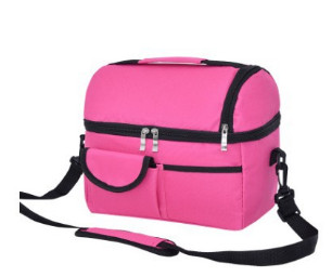 Nagy kapacitású, kétrétegű termikus ebédtáska piknik élelmiszer szigetelt tárolótartály Bento tejtartósító hűtőtáska