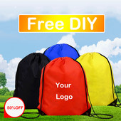 Személyre szabott testreszabás Nyomtatási kép / embléma / név a zsinóros táskán Női Férfi Causal Hátizsák Utazótáskák Sporttáska