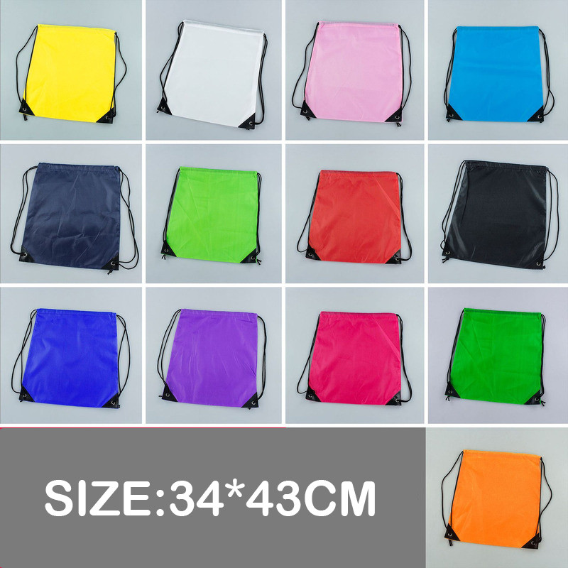 Személyre szabott testreszabás Nyomtatási kép / embléma / név a zsinóros táskán Női Férfi Causal Hátizsák Utazótáskák Sporttáska