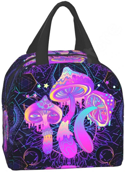 Torba za ručak za žene Muškarci Mushroom Art višekratna izolirana kutija za hlađenje Lunch Tote Slatka smiješna posuda Držač za ručak Prijenosna torba