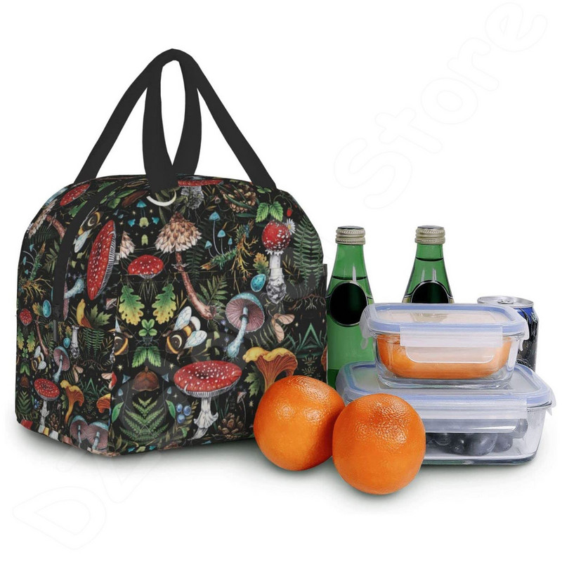Torba za ručak za žene Muškarci Mushroom Art višekratna izolirana kutija za hlađenje Lunch Tote Slatka smiješna posuda Držač za ručak Prijenosna torba