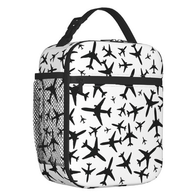 Pilot Captain Stripes Izolirane torbe za ručak za žene Avijacija Zrakoplov Avijatičar Prijenosni toplinski hladnjak Kutija za ručak u školi