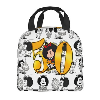 Love Mafalda Kawaii θερμομονωμένες τσάντες μεσημεριανού γεύματος Γυναικεία κινούμενα σχέδια φορητό μεσημεριανό κουτί για το σχολείο Πολυλειτουργικό κουτί φαγητού