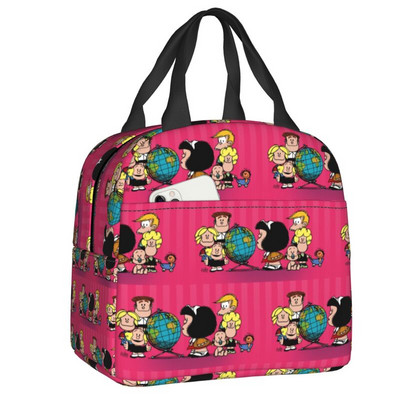 Meilė Mafalda Kawaii Termoizoliuoti pietų krepšiai Moteriški Animaciniai Nešiojami Pietūs Mokyklinei Daugiafunkciai Maisto Dėžutei