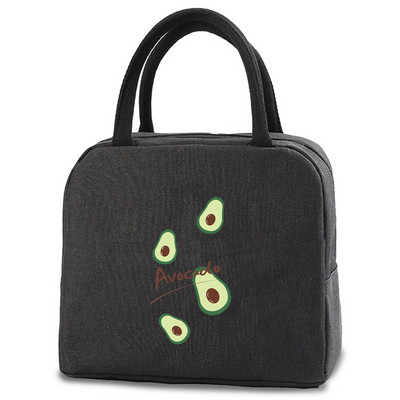 Divat hordozható, hőszigetelt ebédlőtáska Avocado Print Cooler Ebédlődoboz Tárolótáska Lady Carry Picinic ételhordó szigetelés