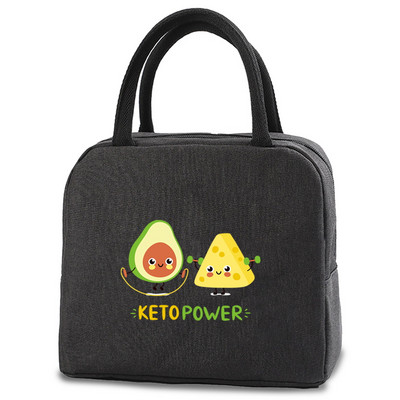 Divat hordozható, hőszigetelt ebédlőtáska Avocado Print Cooler Ebédlődoboz Tárolótáska Lady Carry Picinic ételhordó szigetelés