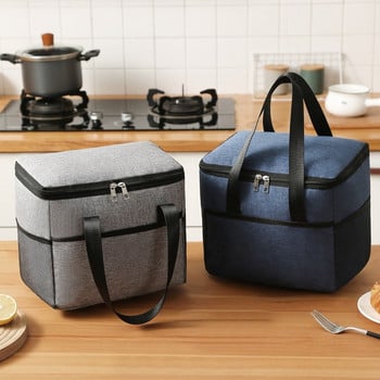 Μεγάλης χωρητικότητας Camping Thermal Cooler Bag Lunch Bag Αδιάβροχη Oxford υφασμάτινη μονωμένη τσάντα για πικνίκ Sac Κουτί μεσημεριανού γεύματος Καλάθι για πικνίκ