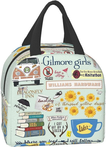 Gilmore Girls Lunch Tote Bag για γυναίκες Δώρα Μοντέρνα πτυσσόμενη απλή μοντέρνα τσάντα DIY Μεγάλη