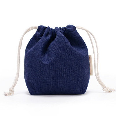 16*14*6cm Kis húzózsinóros táska zsebek Hordozható vászon kozmetikai táskák Női utazási tárolótáska Pamut hordtáska Ékszertáska