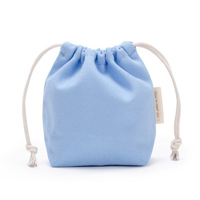 16*14*6cm Kis húzózsinóros táska zsebek Hordozható vászon kozmetikai táskák Női utazási tárolótáska Pamut hordtáska Ékszertáska