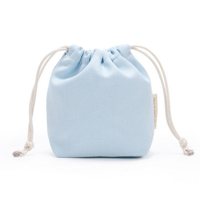 16*14*6cm Kis húzózsinóros táska zsebek Hordozható vászon kozmetikai táskák Női utazási tárolótáska Pamut hordtáska Ékszertáska