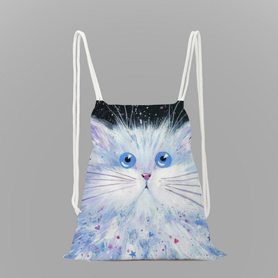 Olajfestmény nyomda hátizsák divat állati zsinóros táska nagy kapacitású cipőtáska iskola környezetvédelmi tároló táska