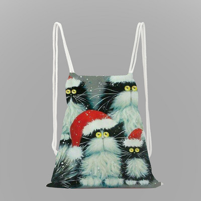 Olajfestmény nyomda hátizsák divat állati zsinóros táska nagy kapacitású cipőtáska iskola környezetvédelmi tároló táska