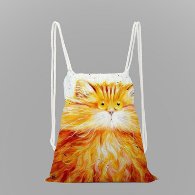 Olajfestmény nyomda hátizsák divat állati zsinóros táska nagy kapacitású cipőtáska iskola környezetvédelmi tároló táska