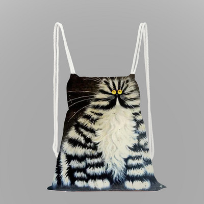 Olajfestmény nyomda hátizsák divat állati zsinóros táska nagy kapacitású cipőtáska iskola környezetvédelmi tároló táska