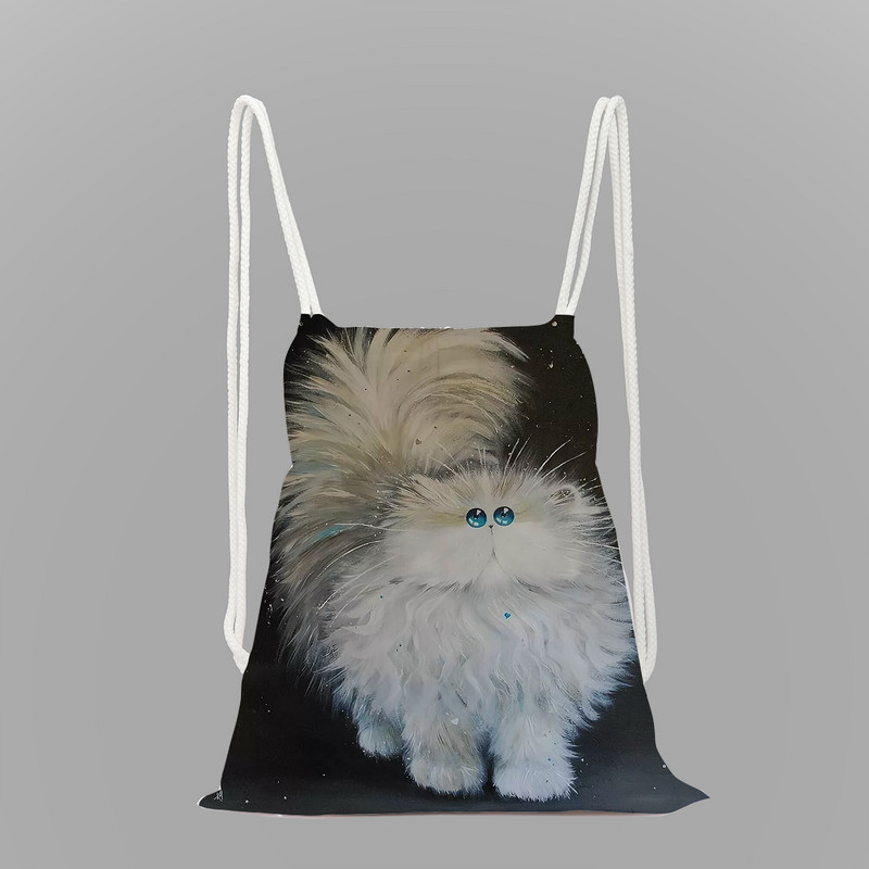 Olajfestmény nyomda hátizsák divat állati zsinóros táska nagy kapacitású cipőtáska iskola környezetvédelmi tároló táska