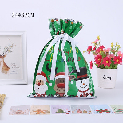 Vrećice za božićne poklone za 2021. Izuzetno velike vrećice za slatkiše za novogodišnje poklone Laserski ispis za božićne ukrase pakiranja PE božićna vrećica