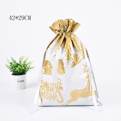 Vrećice za božićne poklone za 2021. Izuzetno velike vrećice za slatkiše za novogodišnje poklone Laserski ispis za božićne ukrase pakiranja PE božićna vrećica