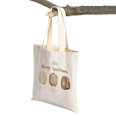 Elegantiškas kavos, kofeino kakavos puodelis, moteriškas pirkinių krepšys Ekologiškas kasdienis drobinis nešiojamas moteriškas rankinė Daugkartinis sulankstomas pirkėjo krepšys