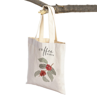 Elegantiškas kavos, kofeino kakavos puodelis, moteriškas pirkinių krepšys Ekologiškas kasdienis drobinis nešiojamas moteriškas rankinė Daugkartinis sulankstomas pirkėjo krepšys