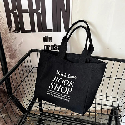 Nova platnena torba za ručak Knjižara Kutija za ručak s ispisom Torba za piknik Mala ručna torbica Pamučna tkanina Vreće za pohranu hrane za višekratnu upotrebu za uredske dame