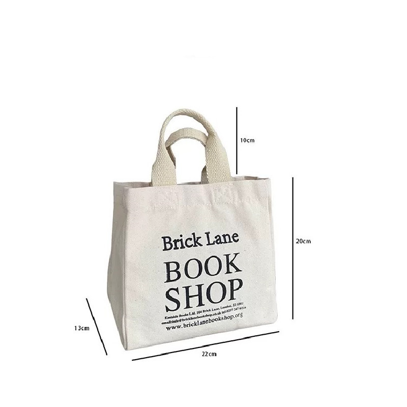 Nova platnena torba za ručak Knjižara Kutija za ručak s ispisom Torba za piknik Mala ručna torbica Pamučna tkanina Vreće za pohranu hrane za višekratnu upotrebu za uredske dame