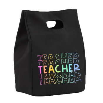 Rainbow Best Teacher Ever Life Lunch Thermal Insulated Tote Bag Canvas Travel Picnic School Αποθήκευση τροφίμων Bolsa Comida Trabajo