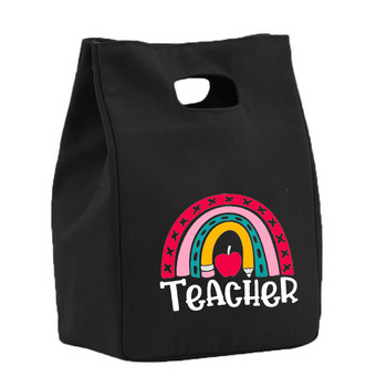 Rainbow Best Teacher Ever Life Lunch Thermal Insulated Tote Bag Canvas Travel Picnic School Αποθήκευση τροφίμων Bolsa Comida Trabajo