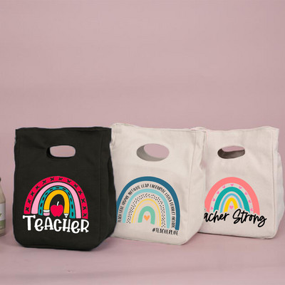 Rainbow Best Teacher Ever Life Ručak Toplinski izolirana torba Platnena torba za putovanja Piknik Škola Spremište hrane Bolsa Comida Trabajo