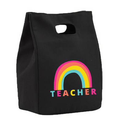 Rainbow Best Teacher Ever Life Prânz Termoizolat Tote Bag Canvas Travel Picnic Scoala Depozitare Alimente Bolsa Comida Trabajo