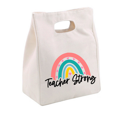 Rainbow Best Teacher Ever Life Prânz Termoizolat Tote Bag Canvas Travel Picnic Scoala Depozitare Alimente Bolsa Comida Trabajo
