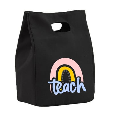 Rainbow Best Teacher Ever Life Prânz Termoizolat Tote Bag Canvas Travel Picnic Scoala Depozitare Alimente Bolsa Comida Trabajo