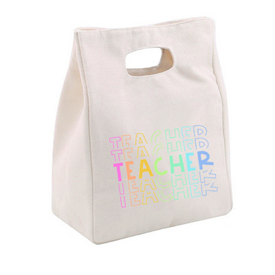 Rainbow Best Teacher Ever Life Prânz Termoizolat Tote Bag Canvas Travel Picnic Scoala Depozitare Alimente Bolsa Comida Trabajo