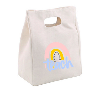 Rainbow Best Teacher Ever Life Prânz Termoizolat Tote Bag Canvas Travel Picnic Scoala Depozitare Alimente Bolsa Comida Trabajo