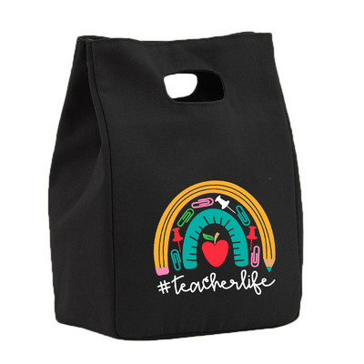 Rainbow Best Teacher Ever Life Prânz Termoizolat Tote Bag Canvas Travel Picnic Scoala Depozitare Alimente Bolsa Comida Trabajo