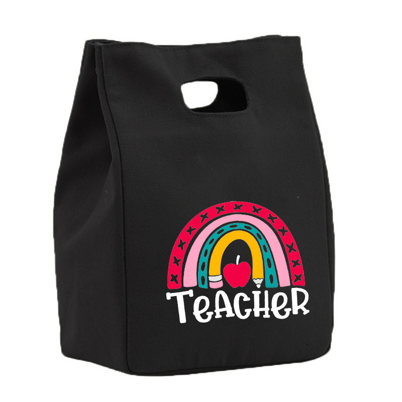 Rainbow Best Teacher Ever Life Prânz Termoizolat Tote Bag Canvas Travel Picnic Scoala Depozitare Alimente Bolsa Comida Trabajo