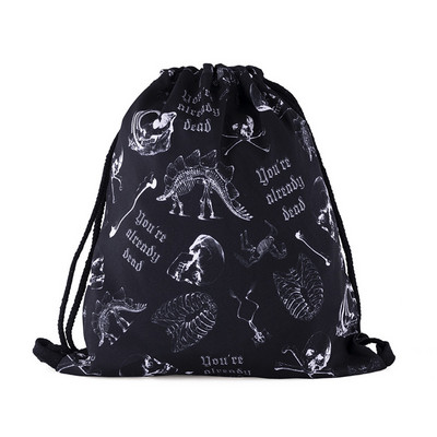 Halloween húzózsinór táska színes koponya sütőtök polip élelmiszer 3D nyomtatott tasak táska aranyos hátizsák pénztárca táskák utazáshoz