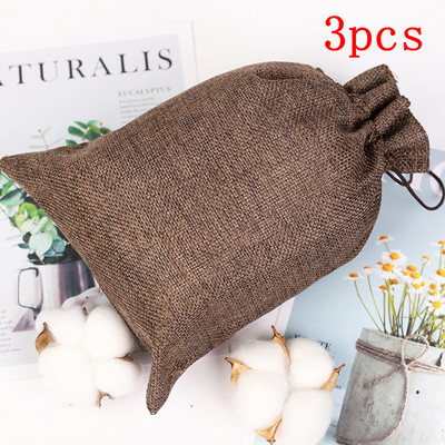 3gab. Roku darbs veļas glabāšanas iepakojuma maisiņš, aukliņu maisiņš, mazs monētu maciņš ceļojumu sievietēm, mazs auduma maisiņš Ziemassvētku dāvanu maisiņa dekors