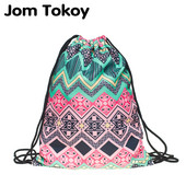 JomTokoy New Fashion női húzózsinóros hátizsák 3D nyomtatás utazási puha hátú női Mochila húzózsinóros táskák SKD29059