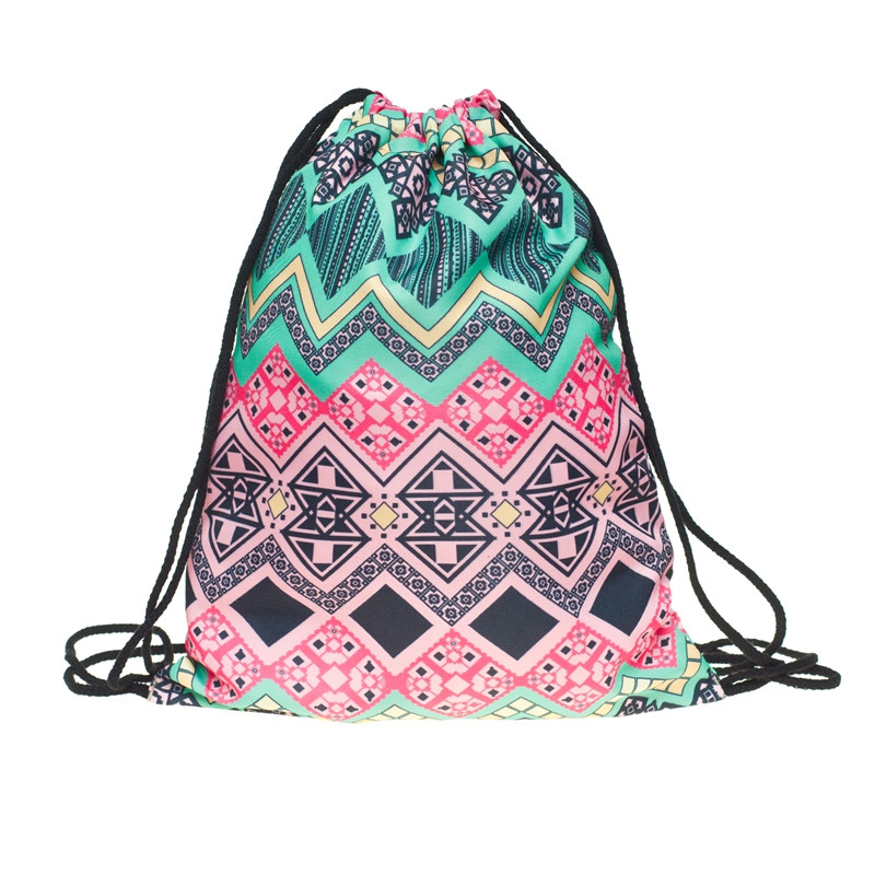 JomTokoy New Fashion női húzózsinóros hátizsák 3D nyomtatás utazási puha hátú női Mochila húzózsinóros táskák SKD29059