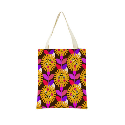 Mexico Geometric Pattern εκτύπωση διπλής όψης Eco Market Λευκά είδη Τσάντα αγορών Εξωτερική αναδιπλούμενη φορητή βολική θήκη αποθήκευσης