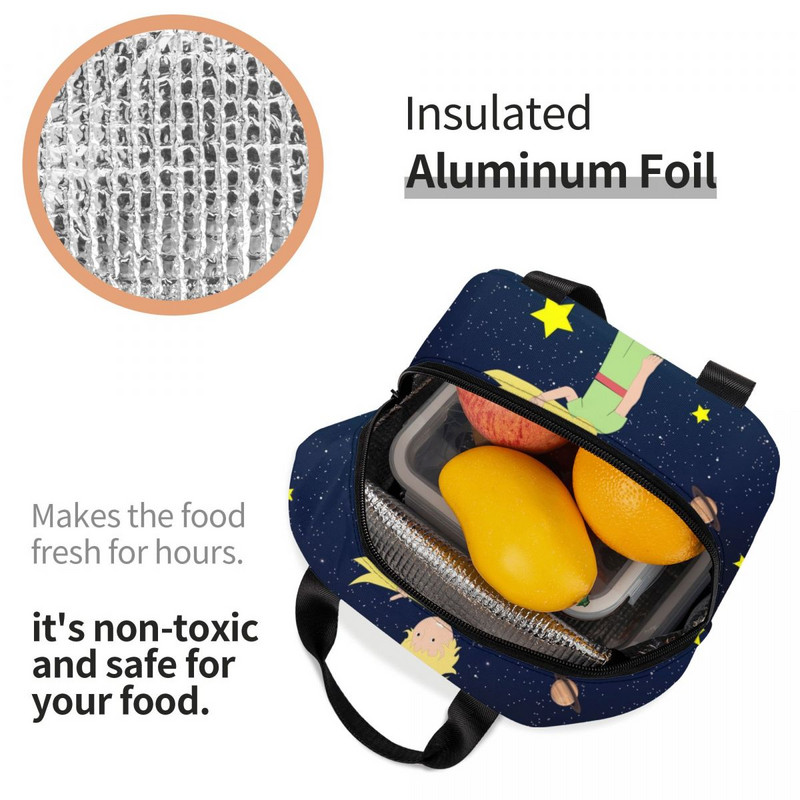 Bajka Fikcija Mali princ Torba za ručak Topla kutija za ručak s hladnjakom Izolirana kutija za ručak za žene, djecu Škola piknik Hrana Prijenosne torbe