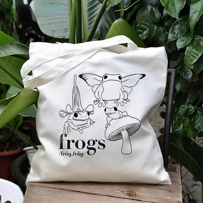 Crtana žaba Vintage Modna školska torba Harajuku Nova torba za rame Veliki kapacitet Print Ulzzang Ležerna platnena torba Anime Eom ručna torba